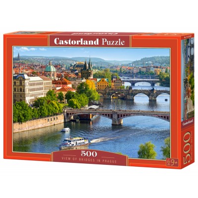 Puzzle Castorland-53087 Ansicht der Brücken in Prag