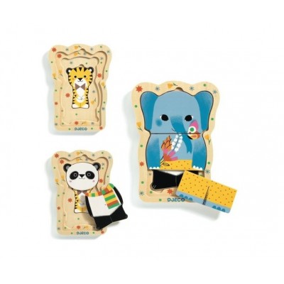 Djeco-01488 Holzpuzzle - Lucky and Co