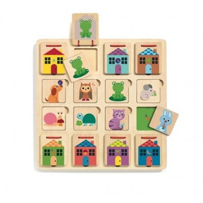 Djeco-01520 Puzzle aus Kunststoff - Puzzle Cabanimo