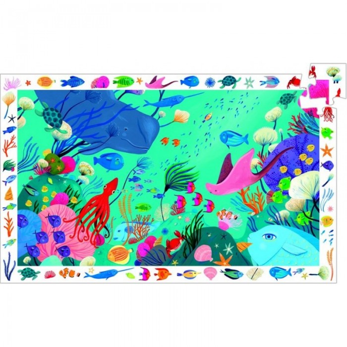 Djeco-07562 Entdecker Puzzle - XXL Teile - Aquatic