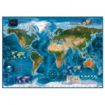 Puzzle  Heye-29797 Satelliten-Karte der Welt