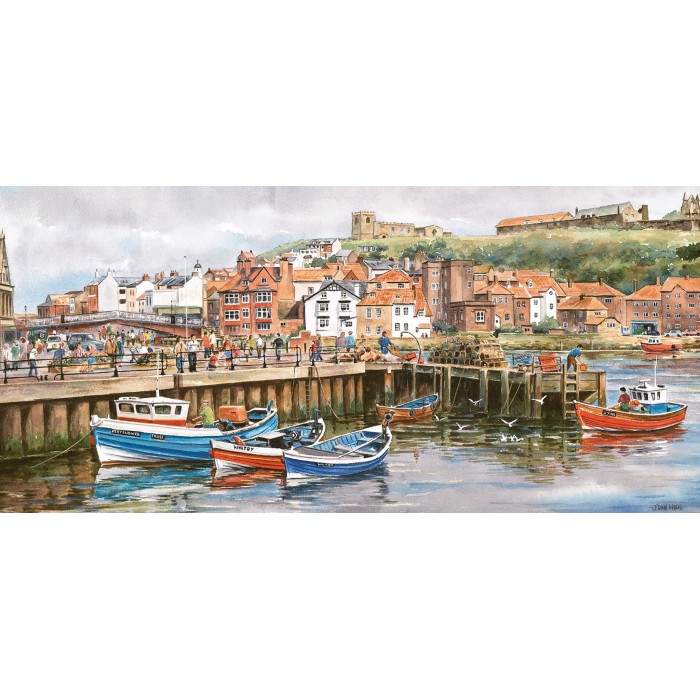 Puzzle 636 Teile Panorama - Whitby Harbour