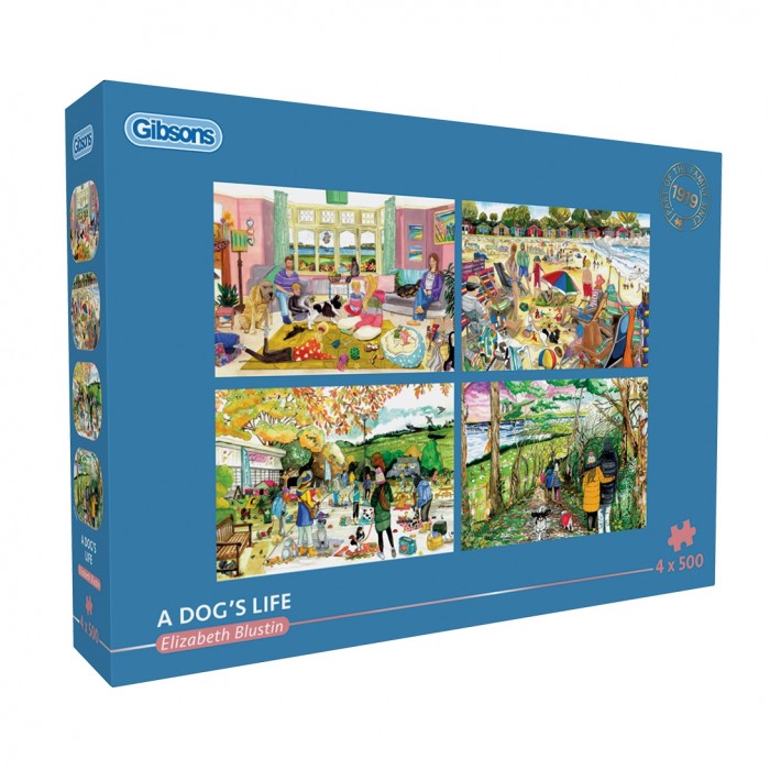  Gibsons-G5065 4 Puzzles - Das Leben eines Hundes