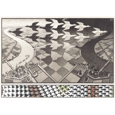 Puzzle PuzzelMan-829 MC Escher: Day and Night