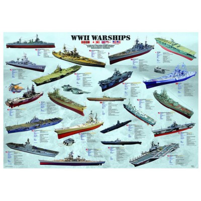 Puzzle Eurographics-6000-0133 SmartPoster: Kriegsschiffe aus dem 2. Weltkrieg