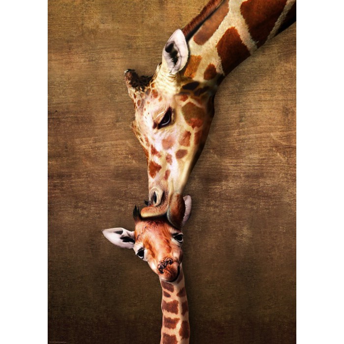 Puzzle Eurographics-6000-0301 Mutter- und Babygiraffe