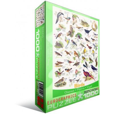 Puzzle Eurographics-6000-1259 Vögel (englischer Text)