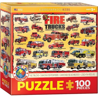 Puzzle Eurographics-6100-0239 Amerikanische Feuerwehrautos