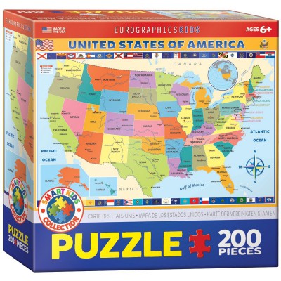 Puzzle Eurographics-6200-0651 Karte der Vereinigten Staaten