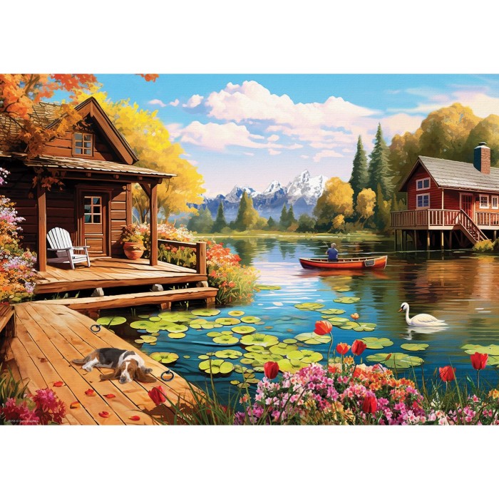 Puzzle Eurographics-6724-6016 Connecting Pieces - Lake Cottage