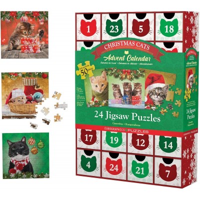Eurographics-8924-5737 Adventskalender - Christmas Cats - 24 Puzzles