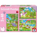   3 Puzzles - Prinzessin im Schlossgarten