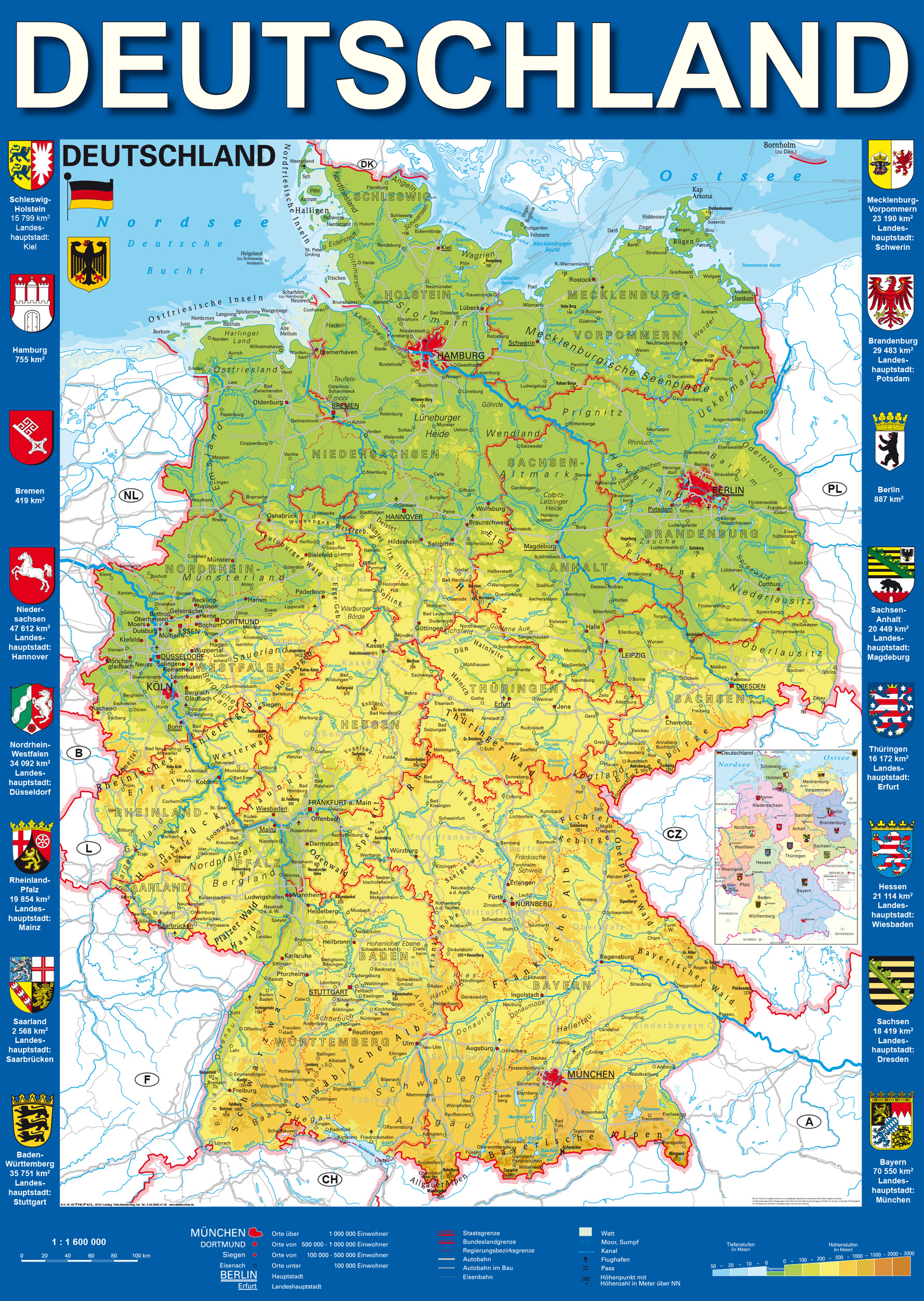 Deutschlandkarte - 1000 Teile - SCHMIDT SPIELE Puzzle ...