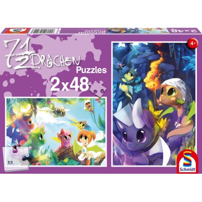 Puzzle Schmidt-Spiele-56114 7 ½ Drachen