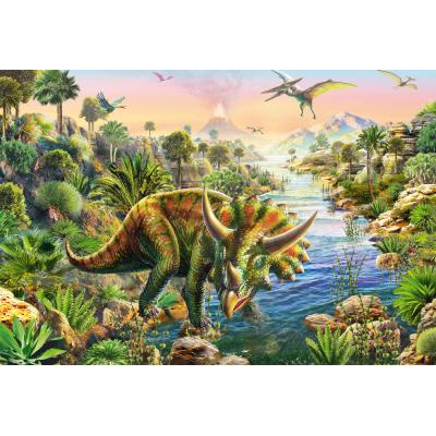 Schmidt-Spiele-56202 3 Puzzles - Abenteuer mit den Dinosauriern