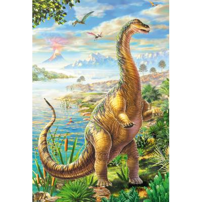 Schmidt-Spiele-56202 3 Puzzles - Abenteuer mit den Dinosauriern