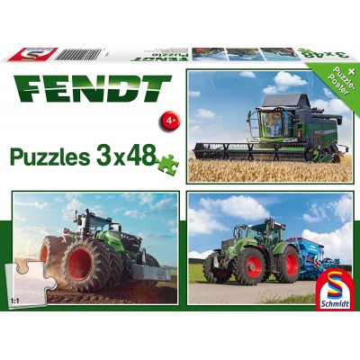 Puzzle Schmidt-Spiele-56221 Fendt 1050 Vario / 724 Vario / 6275L, 3x48 Teile