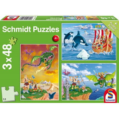 Schmidt-Spiele-56224 3 Puzzles - Wikinger