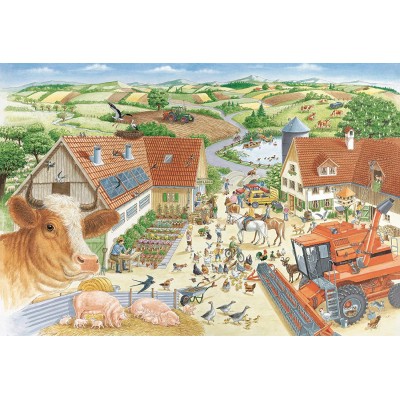 Puzzle Schmidt-Spiele-56291 Entdecke den Bauernhof