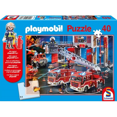 Puzzle Schmidt-Spiele-56380 Playmobil Firebrigade