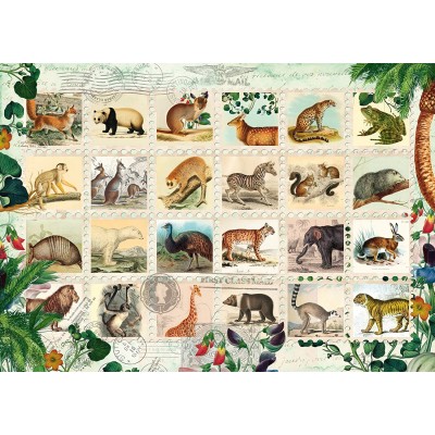 Puzzle Schmidt-Spiele-58285 Tierische Briefmarken