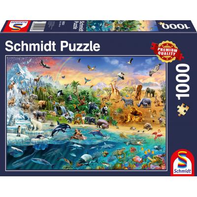 Puzzle Schmidt-Spiele-58324 Die Welt der Tiere