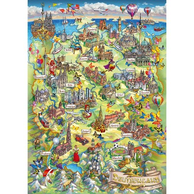 Puzzle Schmidt-Spiele-58330 Illustrierte Deutschlandkarte