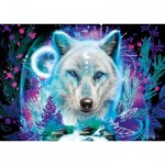 Puzzle  Schmidt-Spiele-58515 Arktischer Wolf Fluo