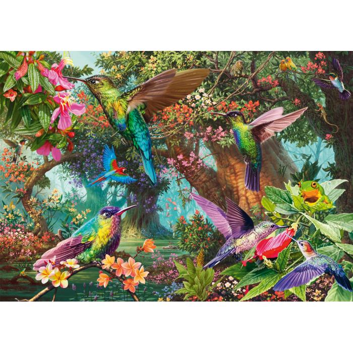 Puzzle  Schmidt-Spiele-58869 Kolibri-Farbenspiel