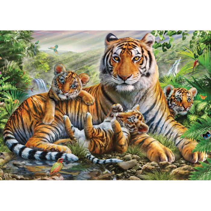 Puzzle  Schmidt-Spiele-58986 Tiger und Welpen