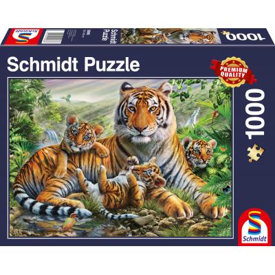 Puzzle Schmidt-Spiele-58986 Tiger und Welpen