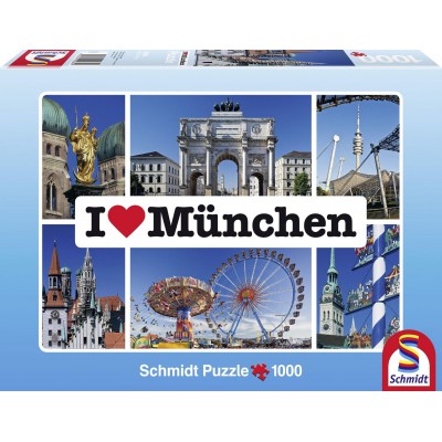 Puzzle Schmidt-Spiele-59284 I love München