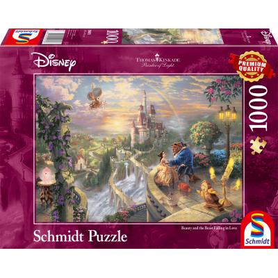 Puzzle Schmidt-Spiele-59475 Thomas Kinkade - Disney - Die Schöne und das Biest
