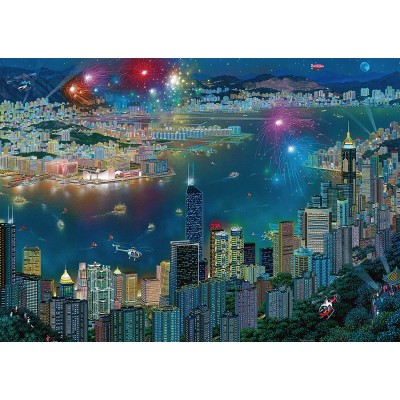 Puzzle Schmidt-Spiele-59650 Alexander Chen - Feuerwerk über Hong Kong