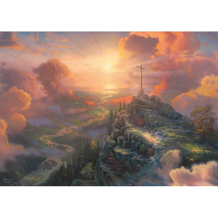 Puzzle  Schmidt-Spiele-59679 Thomas Kinkade - Spirit - Das Kreuz