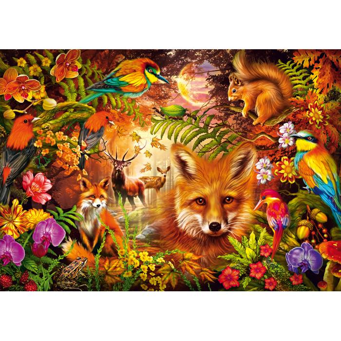 Puzzle  Schmidt-Spiele-59795 Federn, Pelze und Blumen