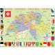 Puzzle aus handgefertigten Holzteilen - Karte der Schweiz