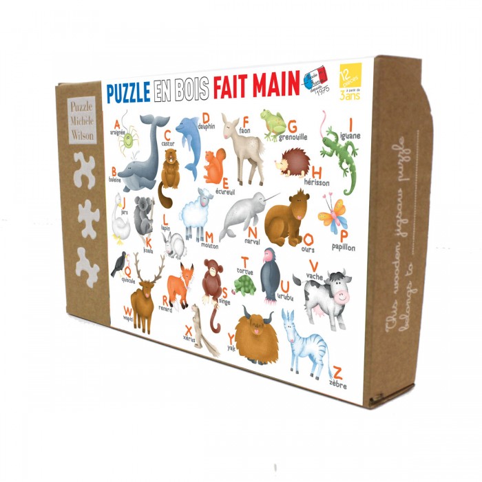  Puzzle-Michele-Wilson-K306-12 Handgeschnittenes Holzpuzzle - The Animal Alphabet