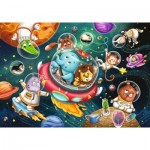   2 Puzzles - Tiere im Weltall