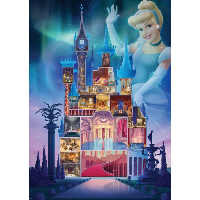 Puzzle  Ravensburger-00259 Cendrillon Château Disney