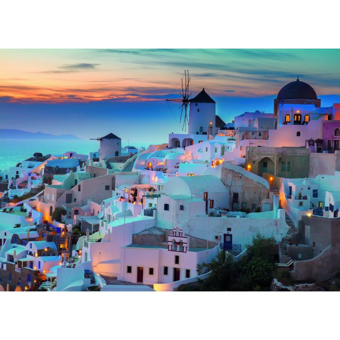 Puzzle Ravensburger-00663 Abend über Santorini