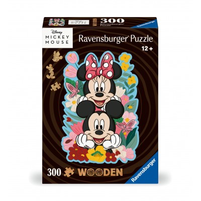 Ravensburger-00762 Holzpuzzle - Mickey & Minnie