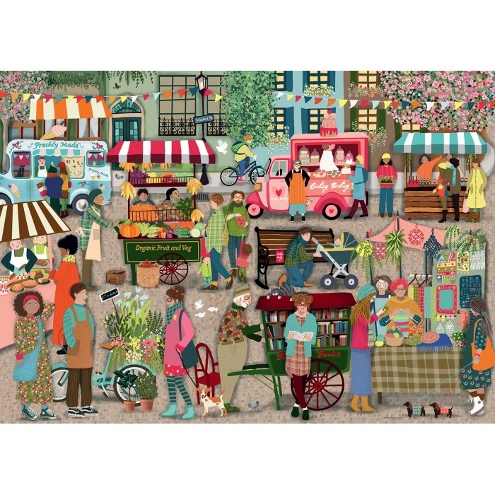 Puzzle Ravensburger-01260 Straßenmarkt