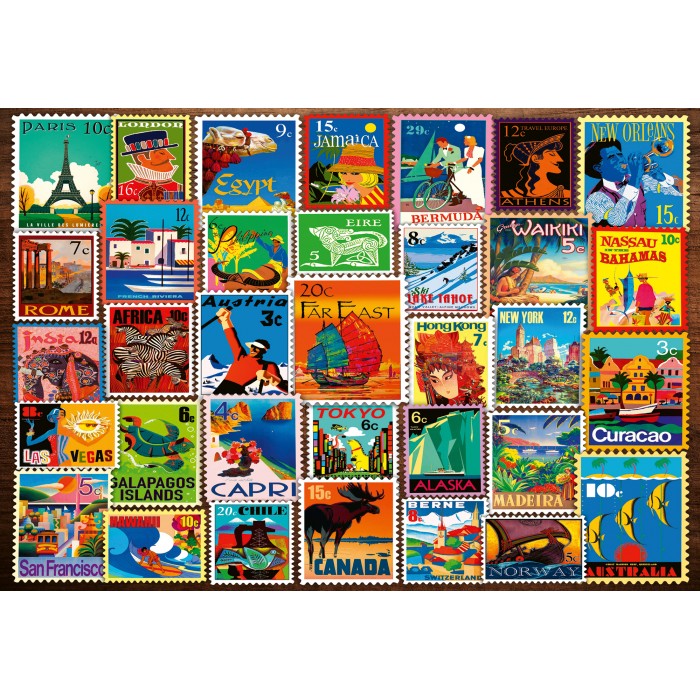 Ravensburger-01371 Wellness & Puzzle - Briefmarken aus aller Welt