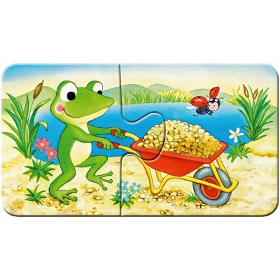 Ravensburger-03074 My First Puzzles - Tiere auf der Baustelle (9x2 Teile)