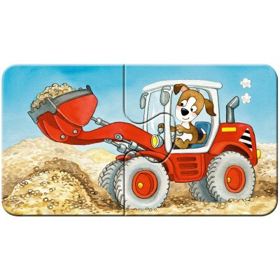 Ravensburger-03074 My First Puzzles - Tiere auf der Baustelle (9x2 Teile)