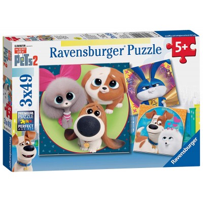 Ravensburger-05014 XXL Teile - 3 Puzzles - The Secret Life of Pets 2