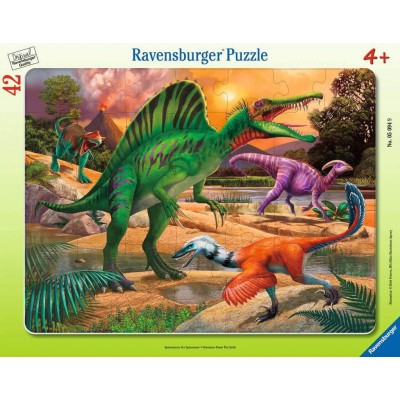 Ravensburger-05094 Frame Puzzle - Dinosaurs