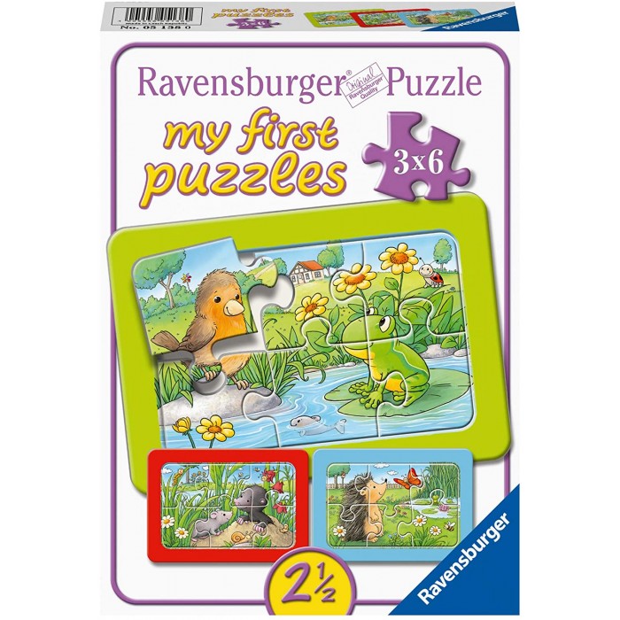 Rahmenpuzzle - Kleine Gartentiere (3x6 Teile)