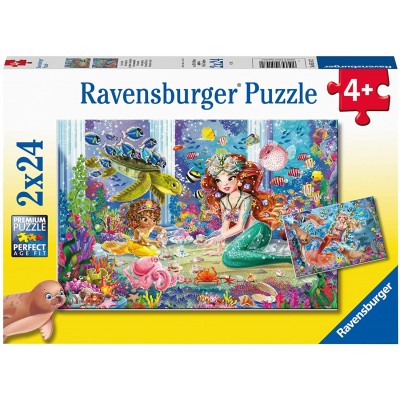 Ravensburger-05147 2 Puzzles - Mermaids